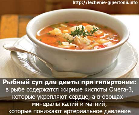 диета при гипертонии: рыбный суп